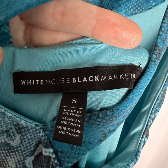 White House Black Market Snake Print Dress Blue and Brown Ombre Snakeskin sz S - Picture 3 of 10